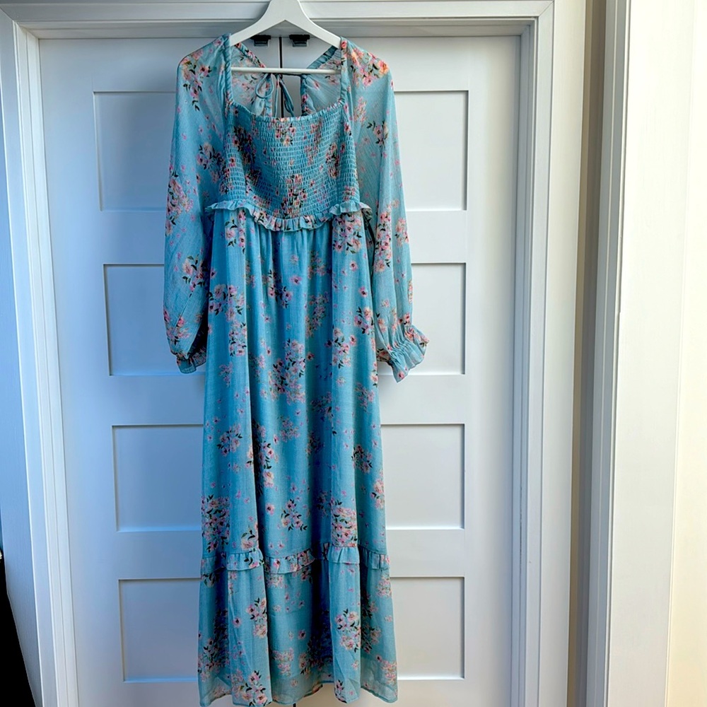 Hatch x Pea in the Pod Smocked Bodice Empire Waist Dress. NWT. Large